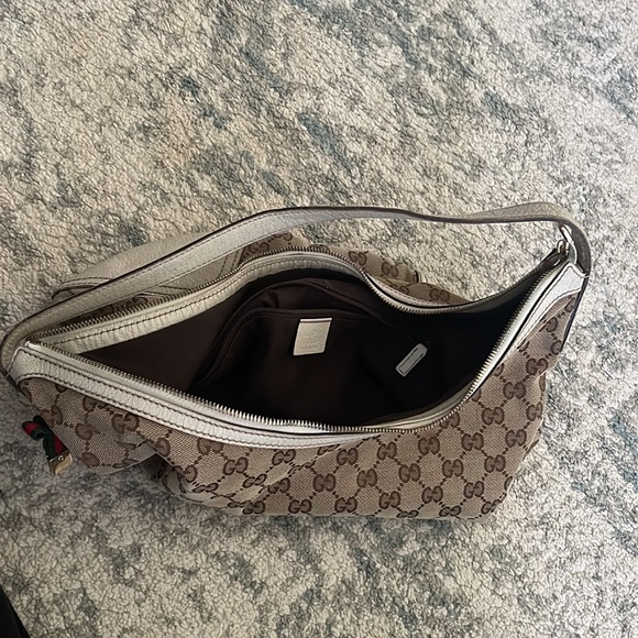 GUCCI Sherry Princy GG Pattern Shoulder Bag Canvas Leather Brown Italy - Picture 15 of 17